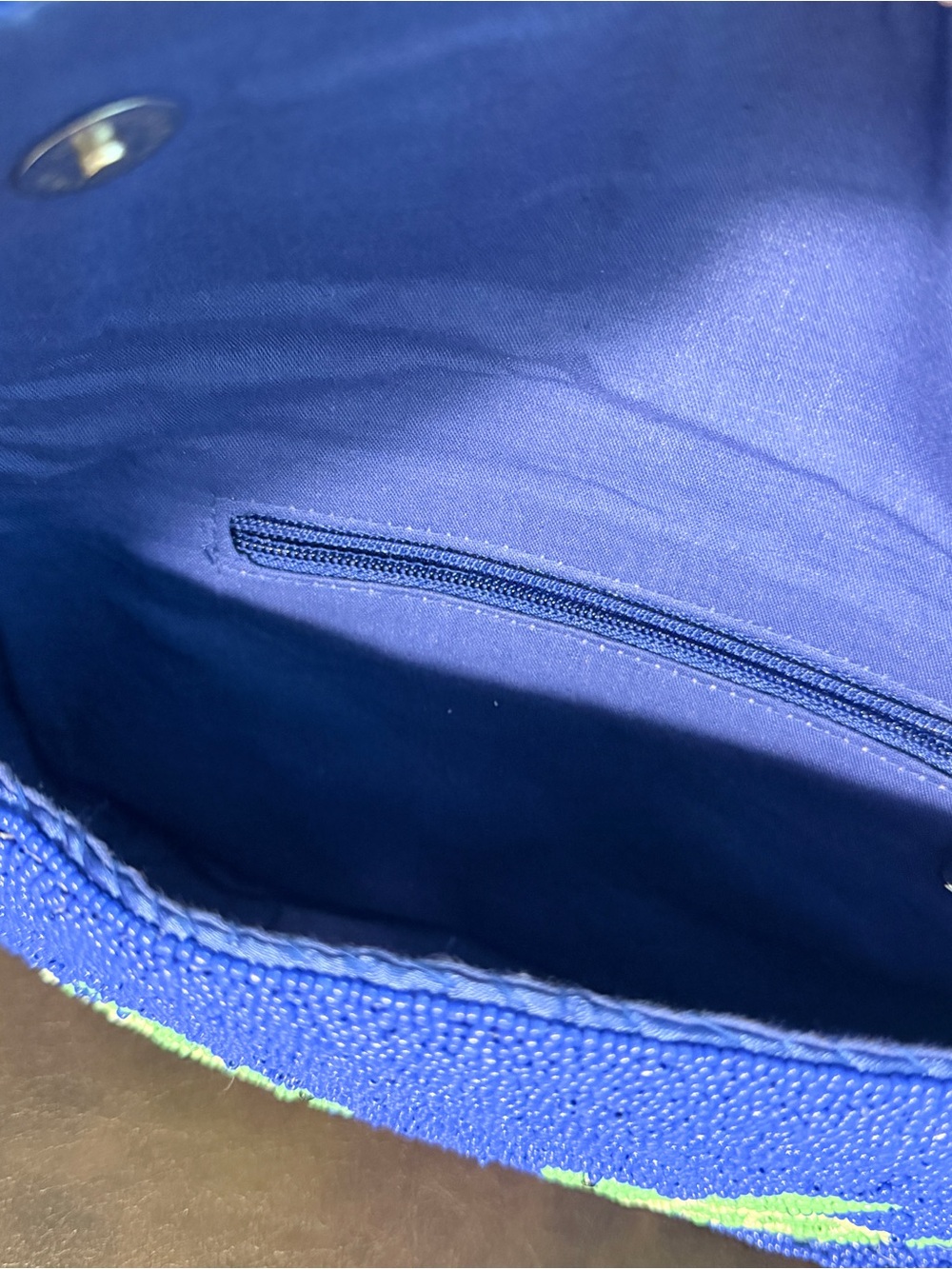 Blue Turtle Beaded Shoulder Bag - Picture 6 of 6